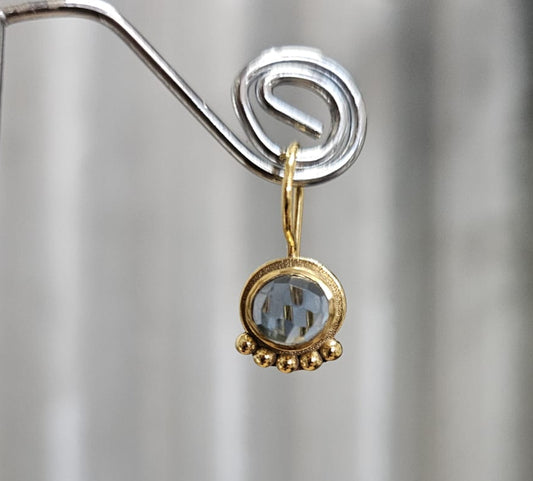 Euro Gold Gemstone Drop Earrings- A238a