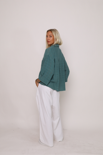 Aventi 3/4 Sleeve Cotton Shirt