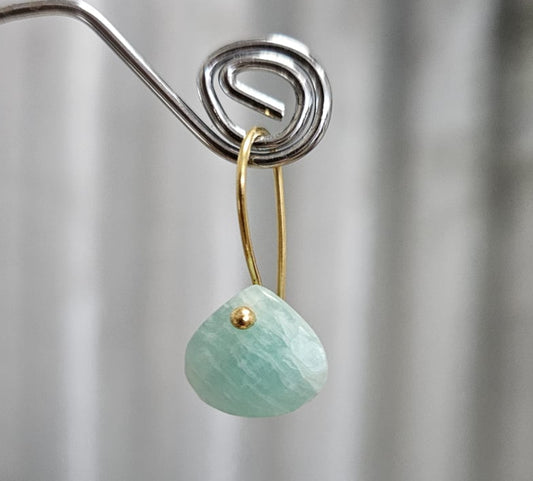 Euro Gold Gemstone Drop Earrings- A279 - Carnelian