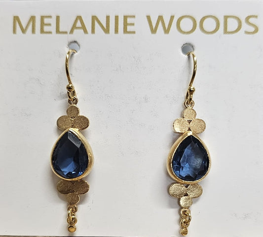 Euro Gold Gemstone Drop Earrings -A264