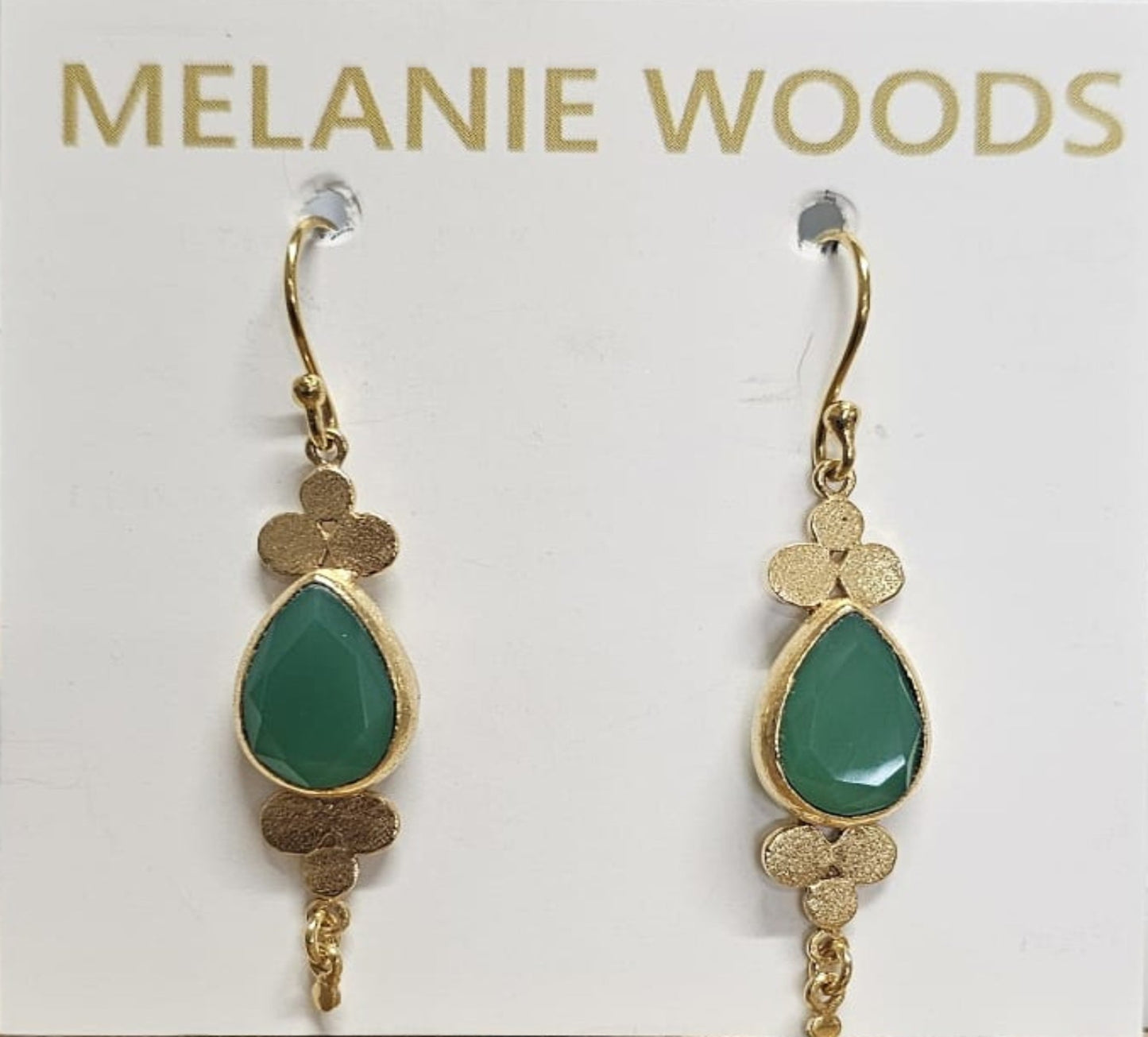 Euro Gold Gemstone Drop Earrings -A264