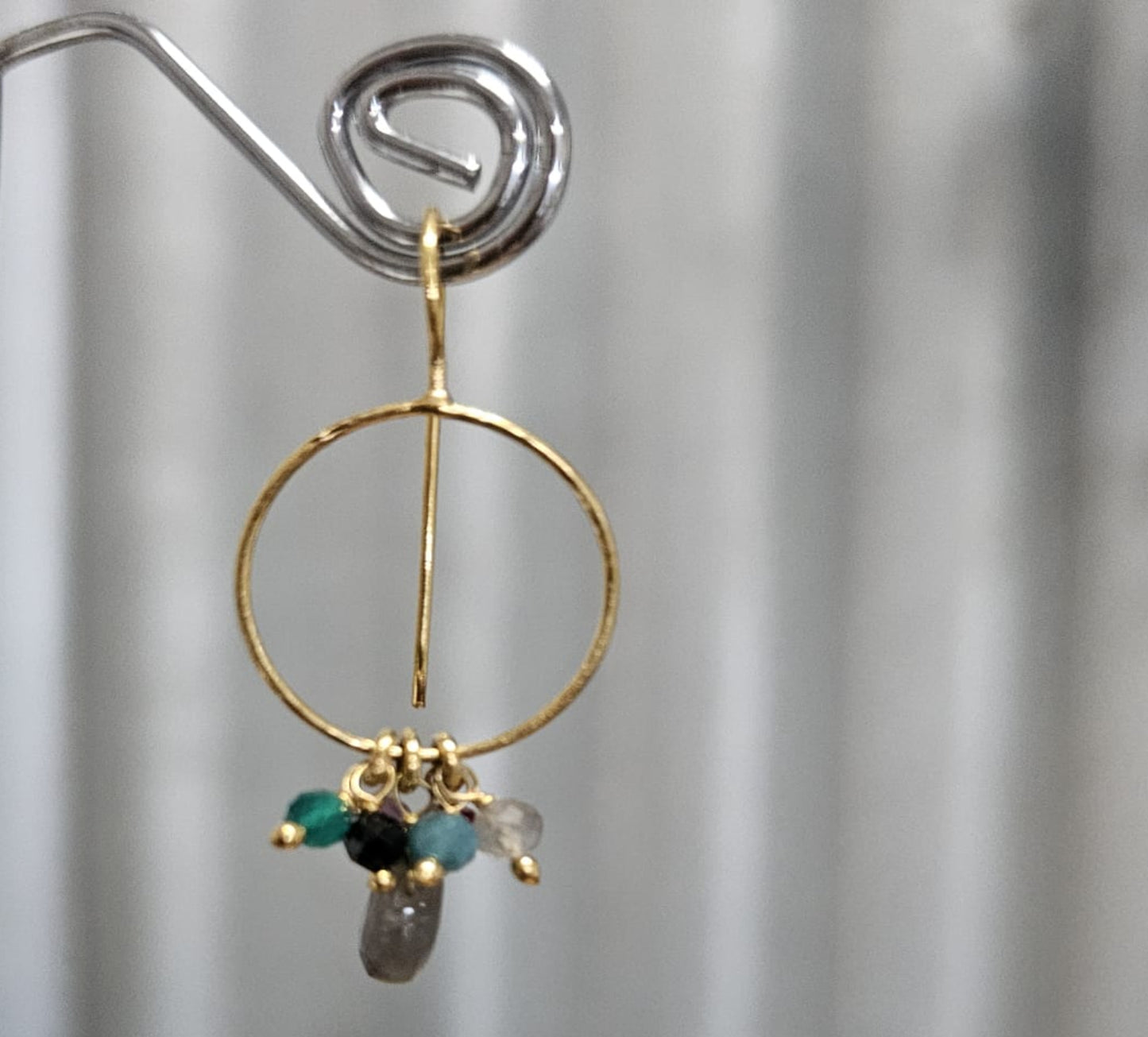 Euro Gold Double Fan Drop Earrings A196