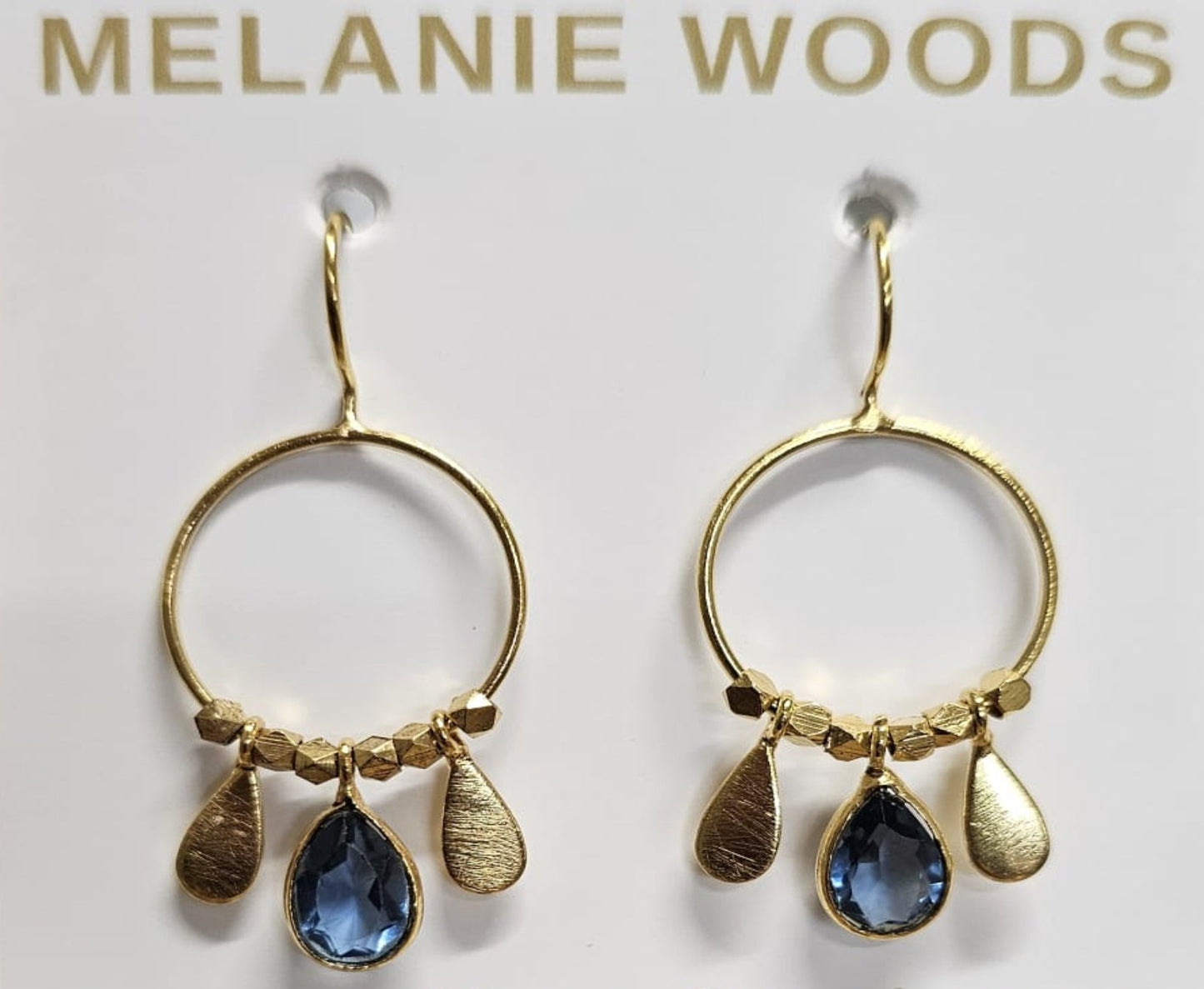 Euro Gold Gemstone Drop Earrings - A266