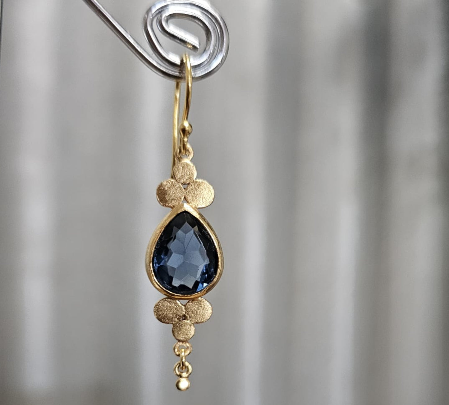 Euro Gold Gemstone Drop Earrings -A264