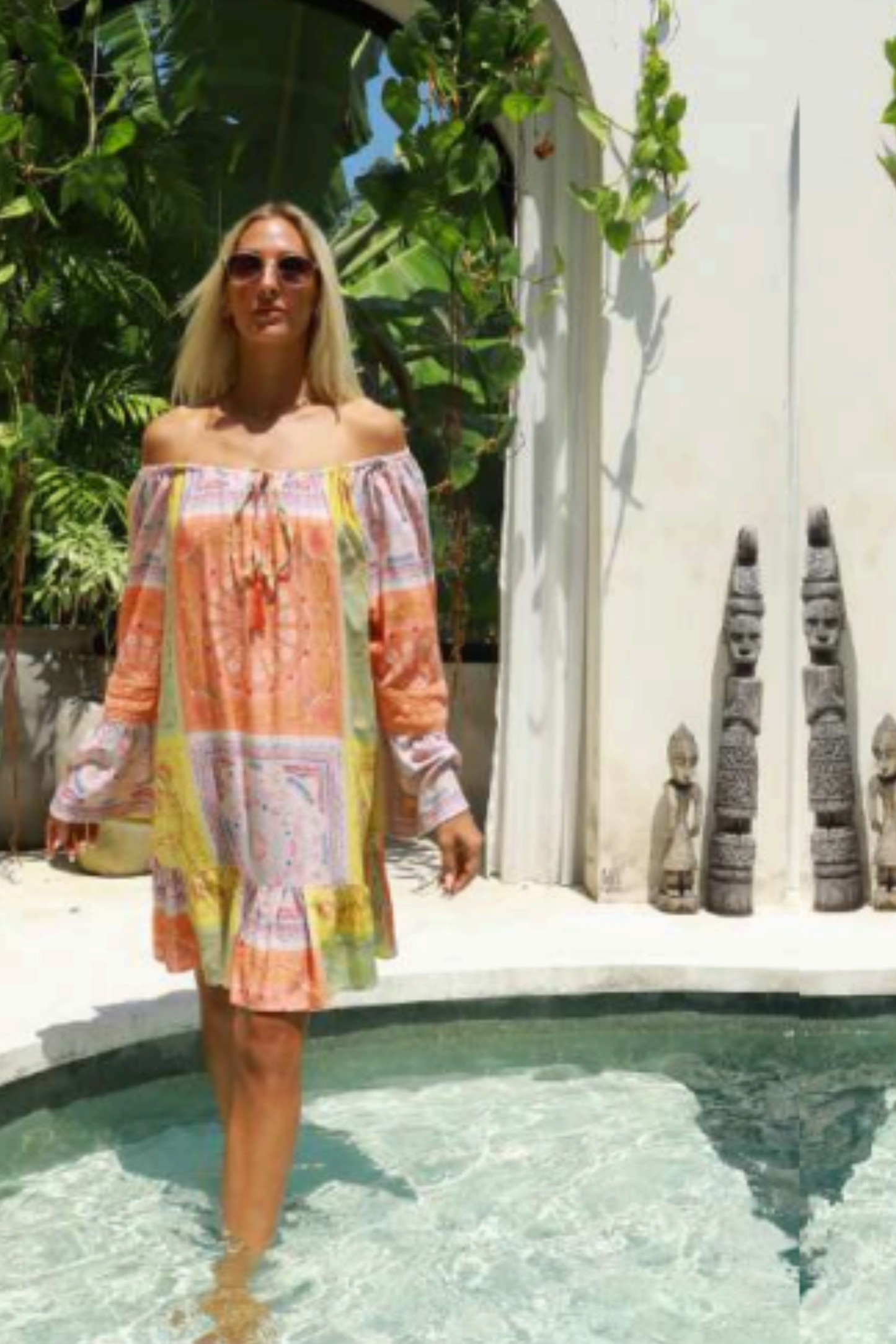 Olivia Dress - orange/matcha