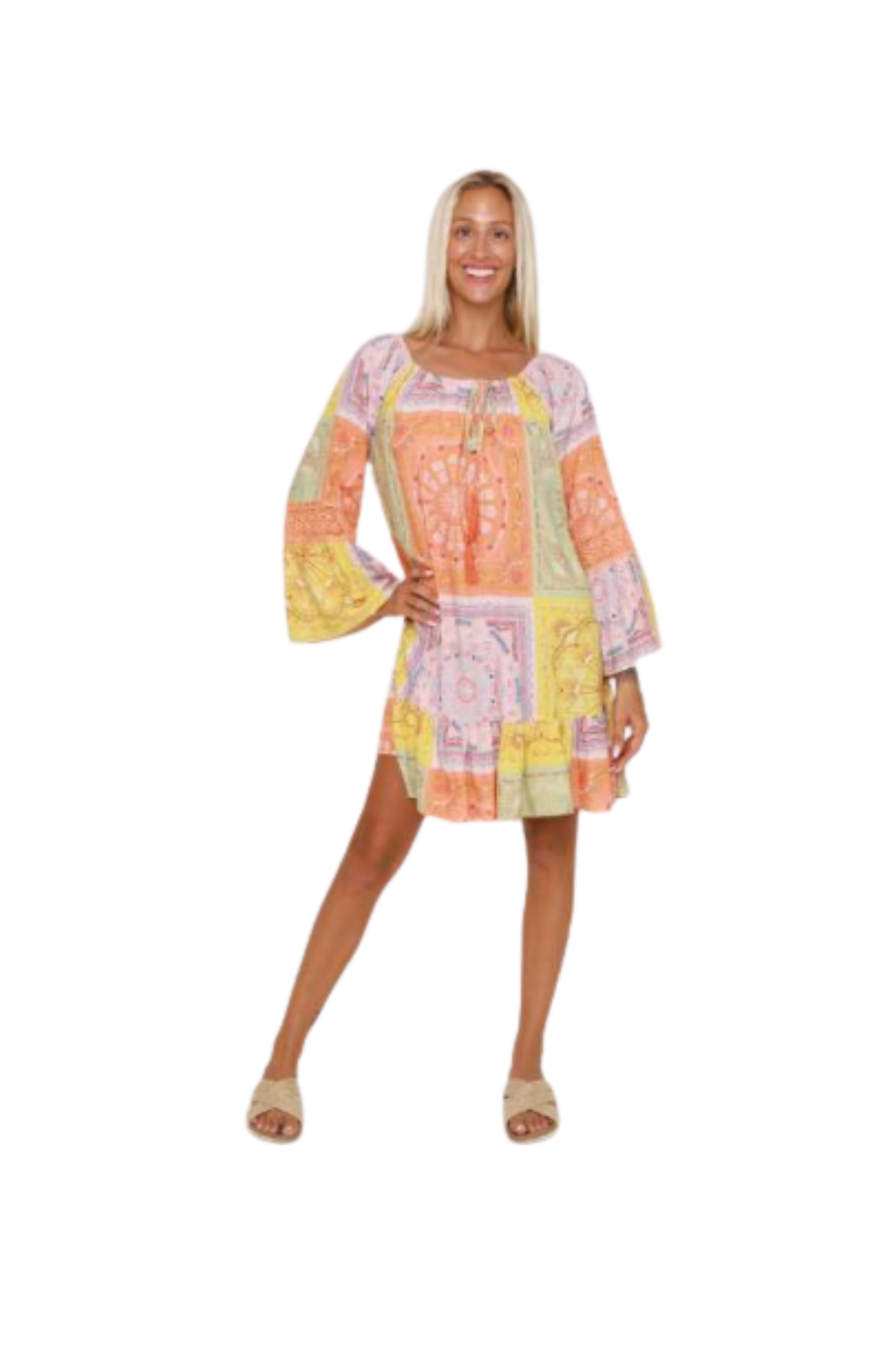 Olivia Dress - orange/matcha
