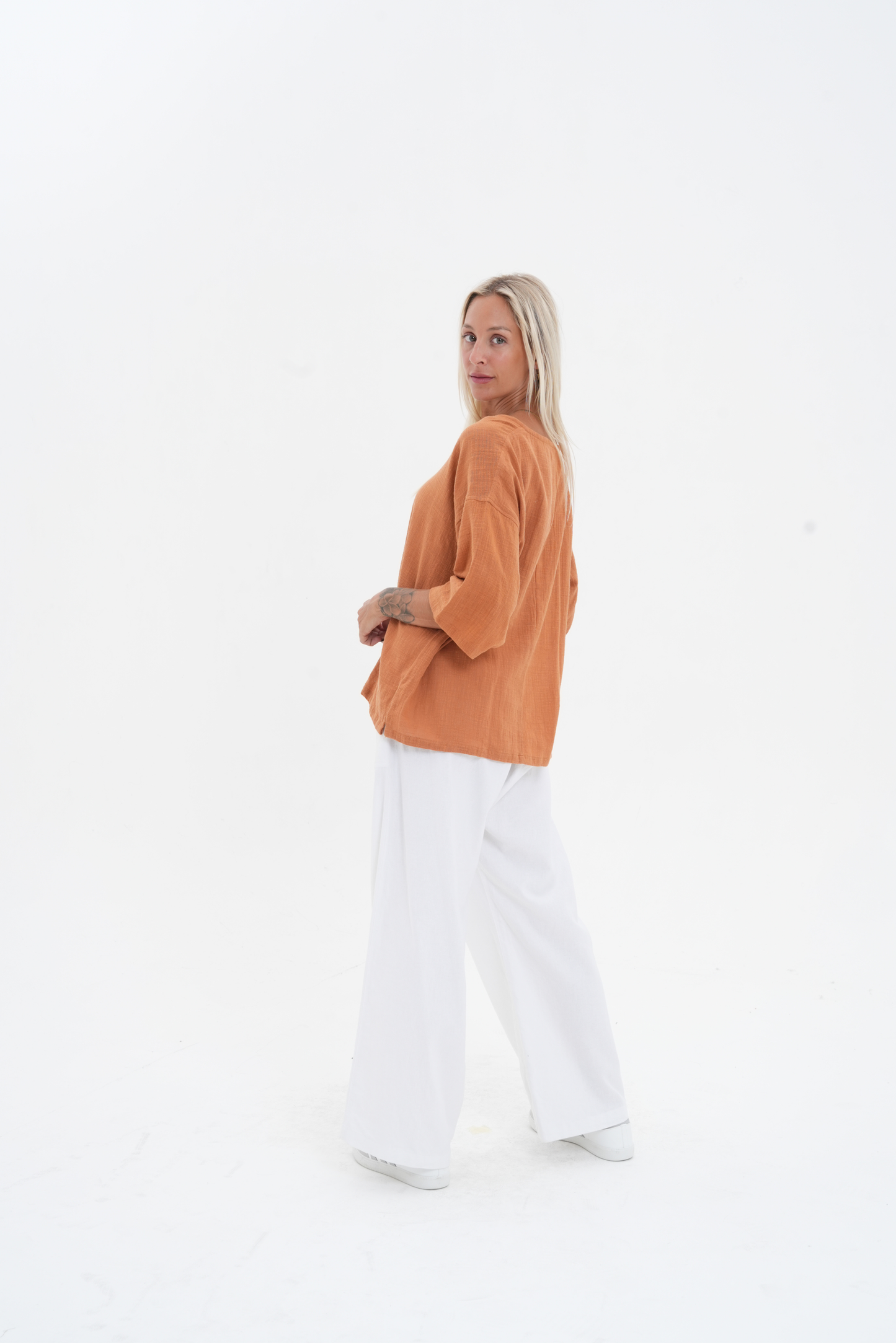 Koa cotton 3/4 Sleeve Top