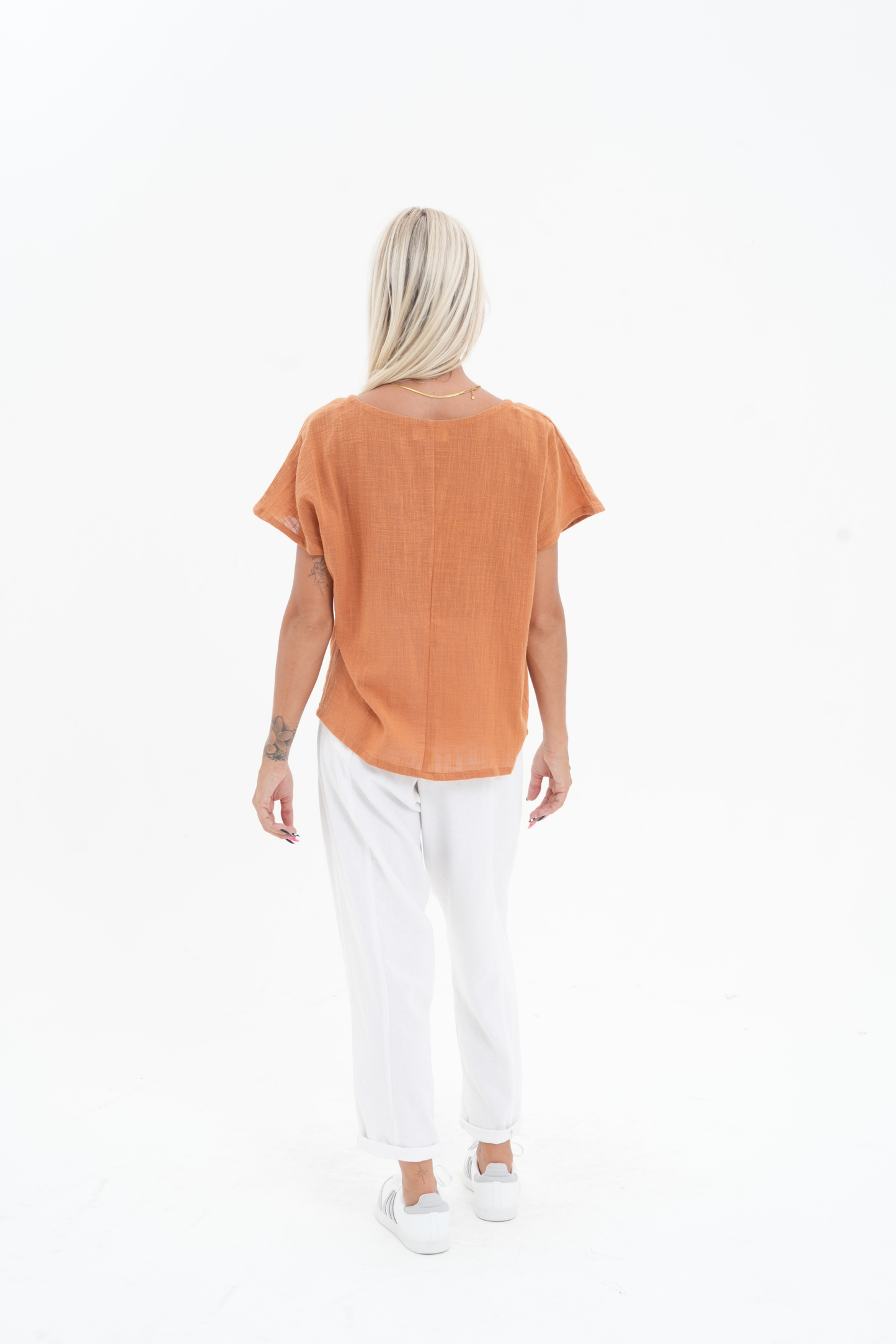 Koa Cotton V Neck Top