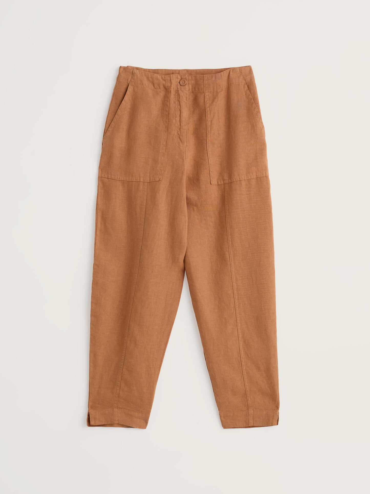 Saltings Tapered Linen Cropped Trousers