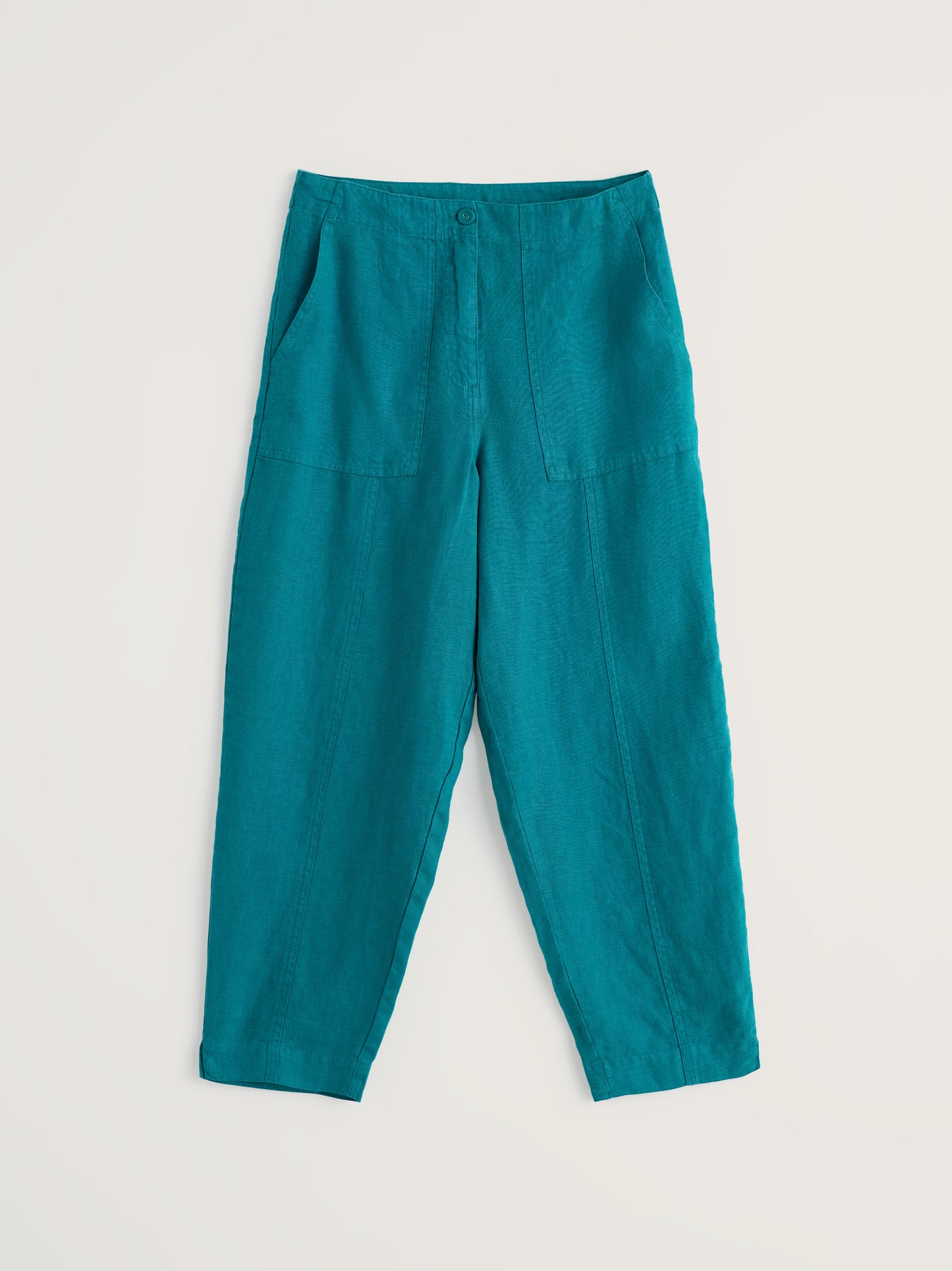 Saltings Tapered Linen Cropped Trousers