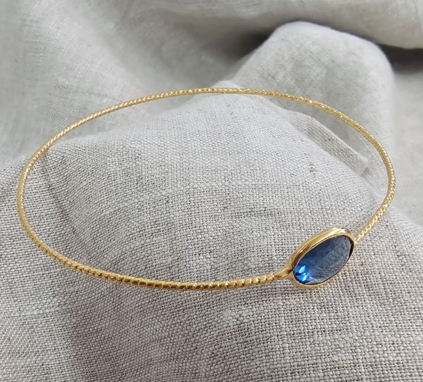 Euro Gold cuff bangle with gems- A278