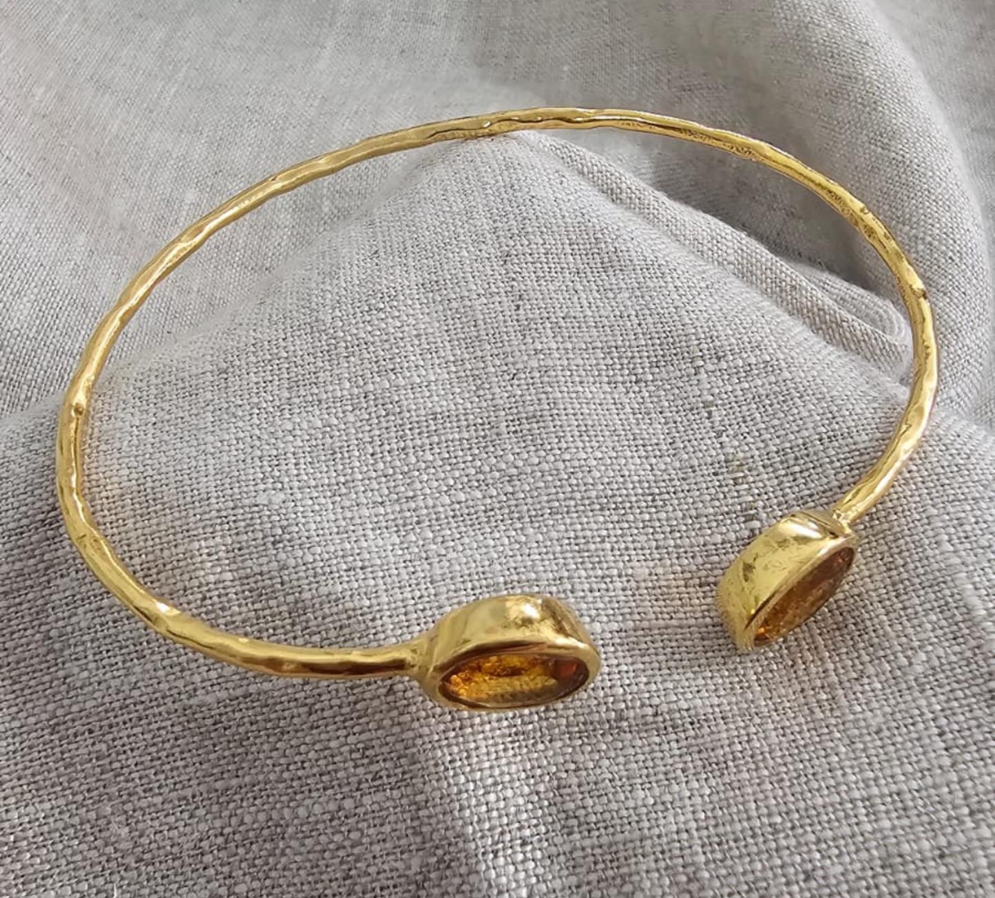 Euro Gold cuff bangle with gems- A21