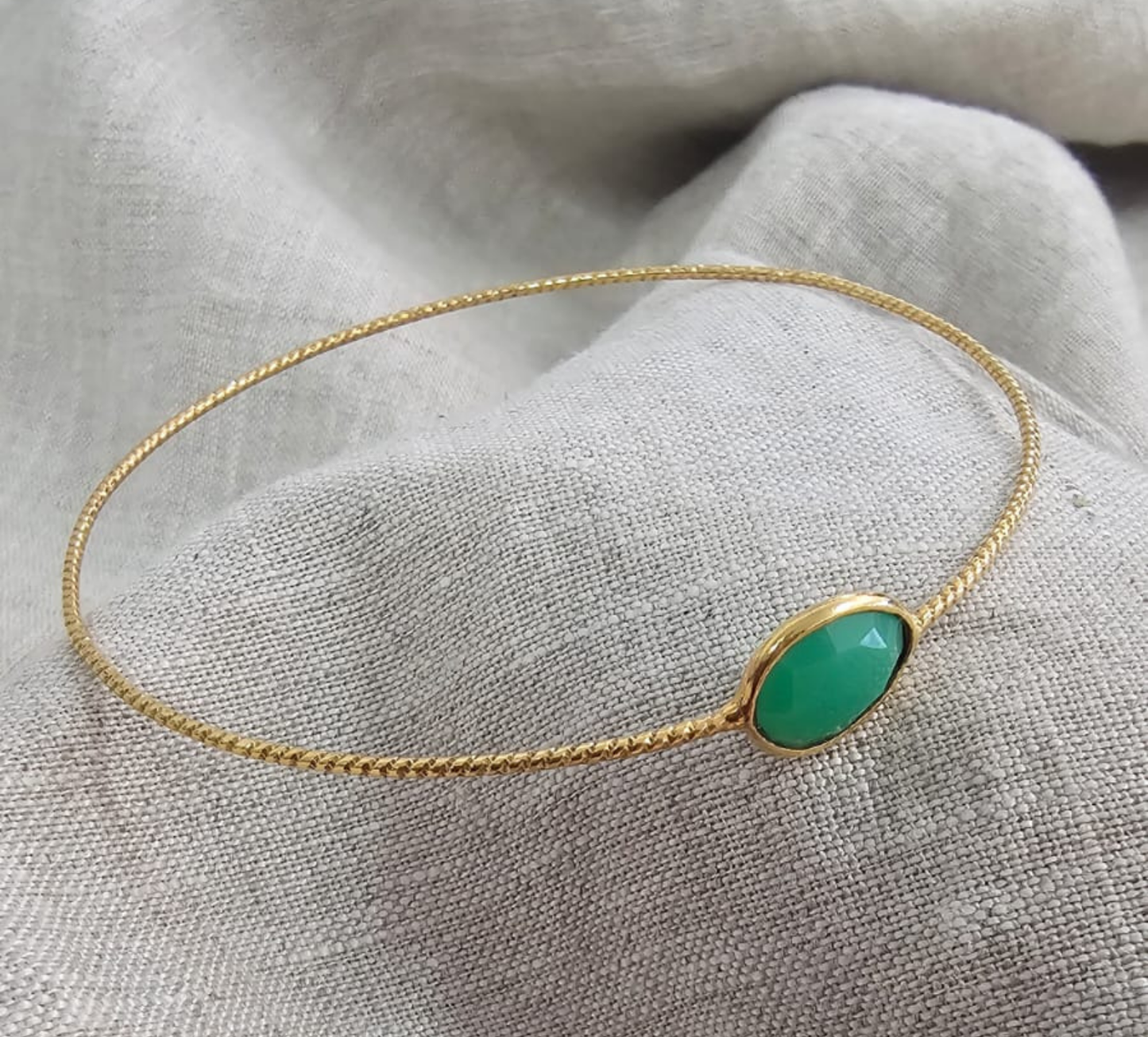 Euro Gold cuff bangle with gems- A278