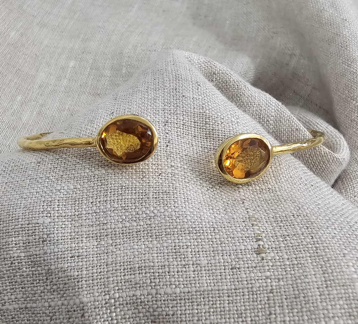 Euro Gold cuff bangle with gems- A21