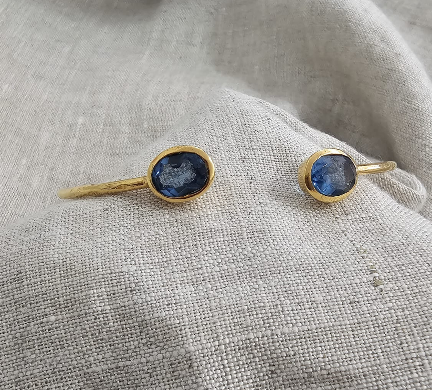 Euro Gold cuff bangle with gems- A21