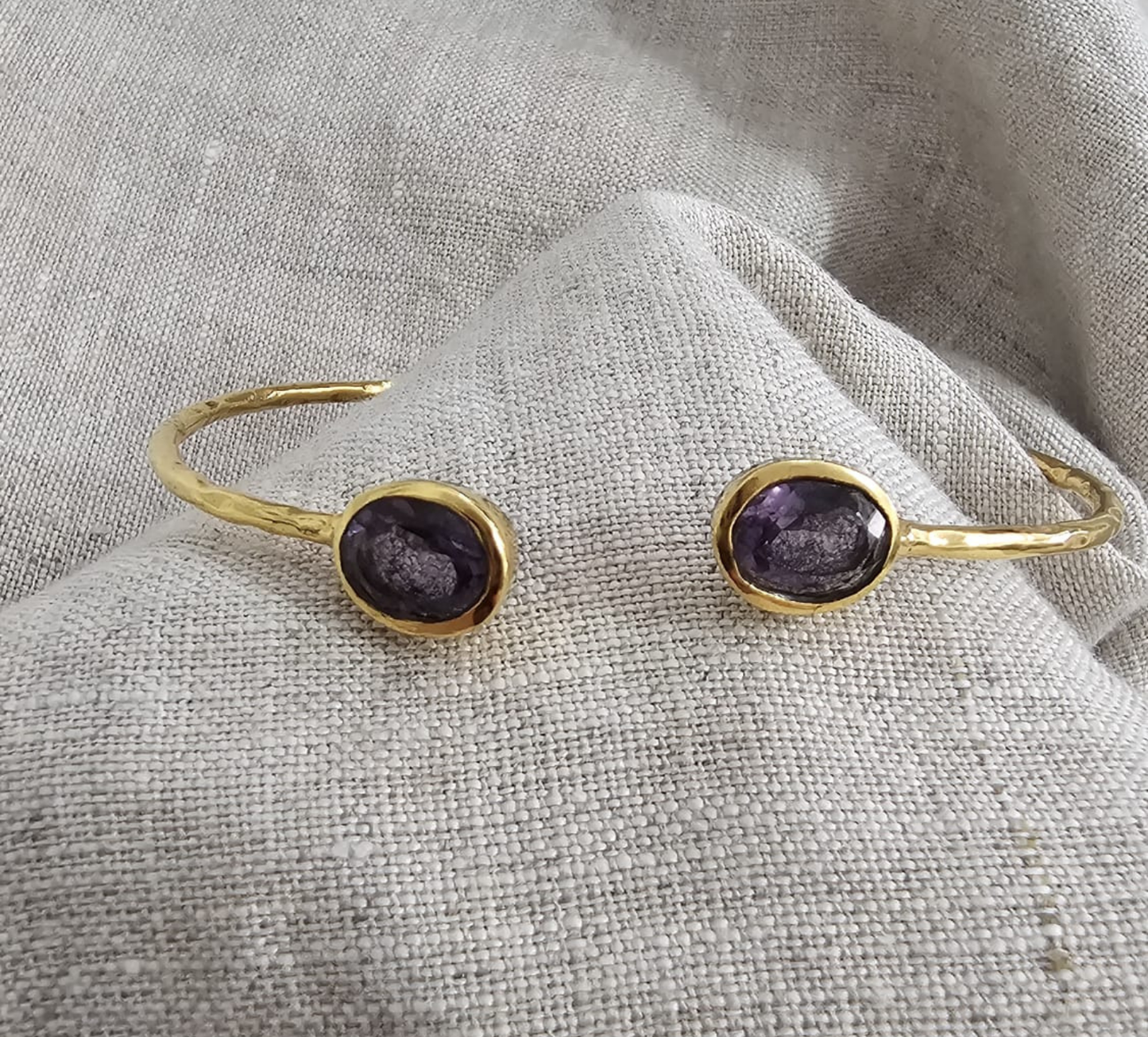 Euro Gold cuff bangle with gems- A21