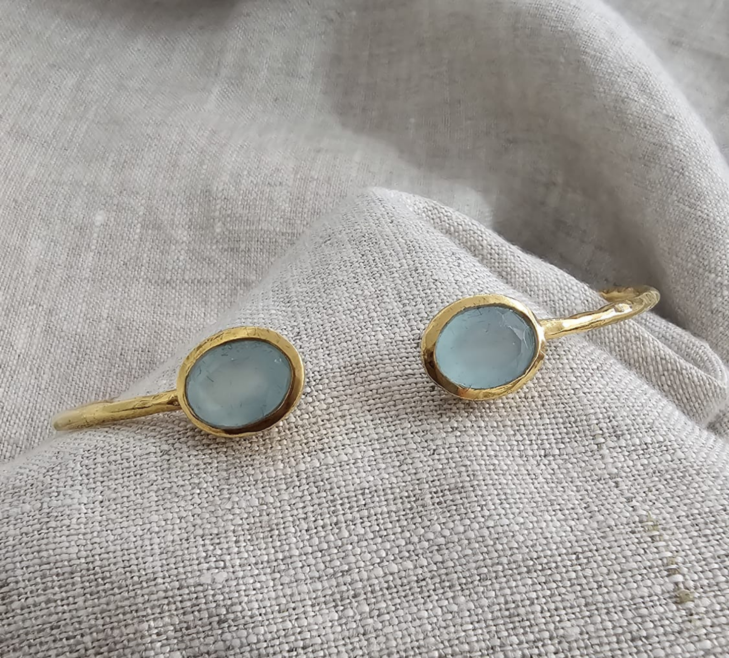 Euro Gold cuff bangle with gems- A21