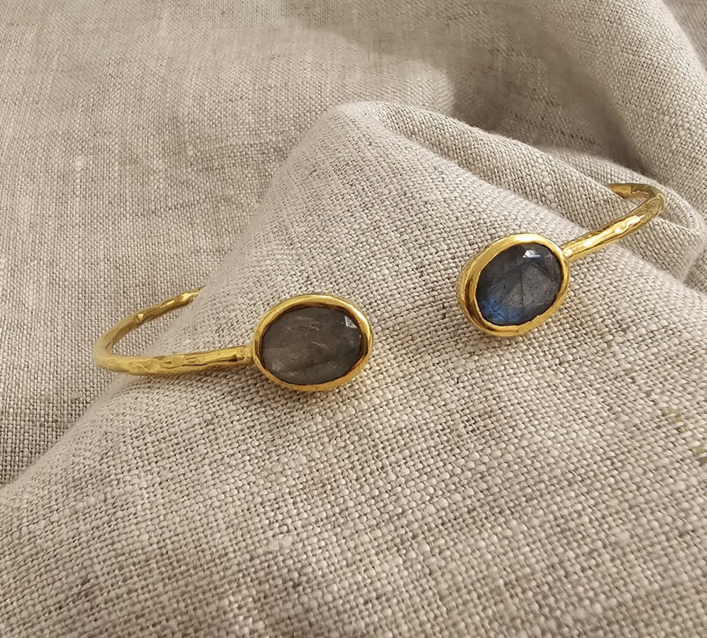 Euro Gold cuff bangle with gems- A21