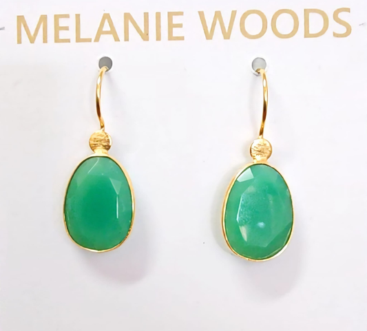 Euro Gold Gemstone Drop Earrings- A280