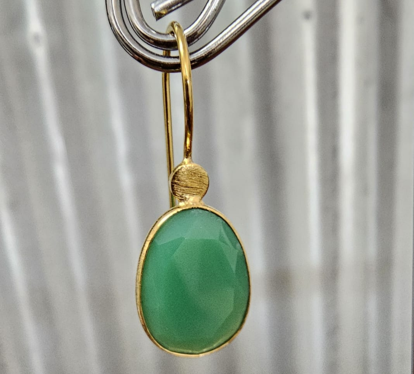 Euro Gold Gemstone Drop Earrings- A280