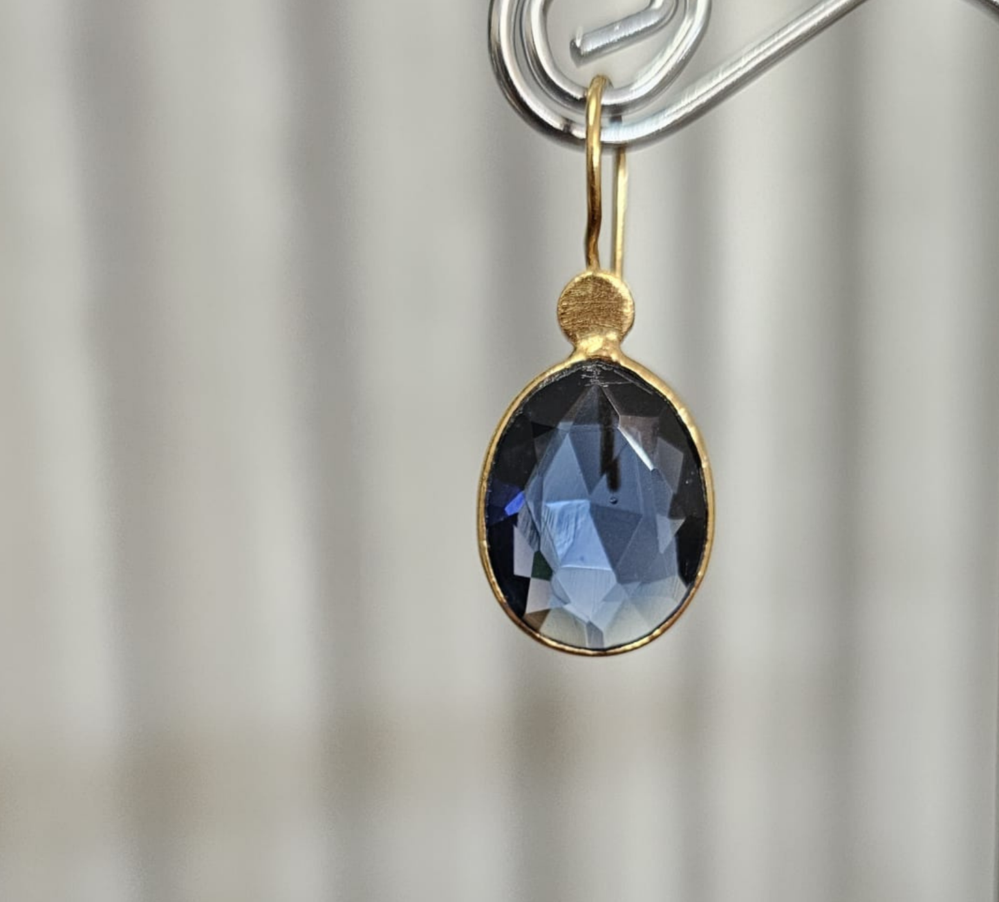 Euro Gold Gemstone Drop Earrings- A280