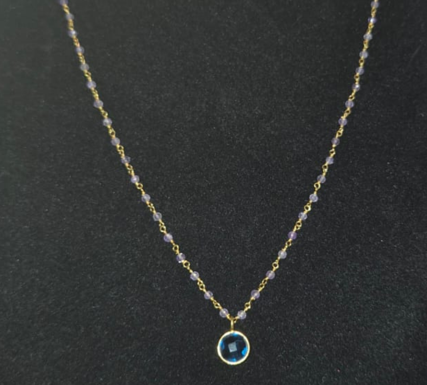 Euro Gold Gemstones with pendant Necklace