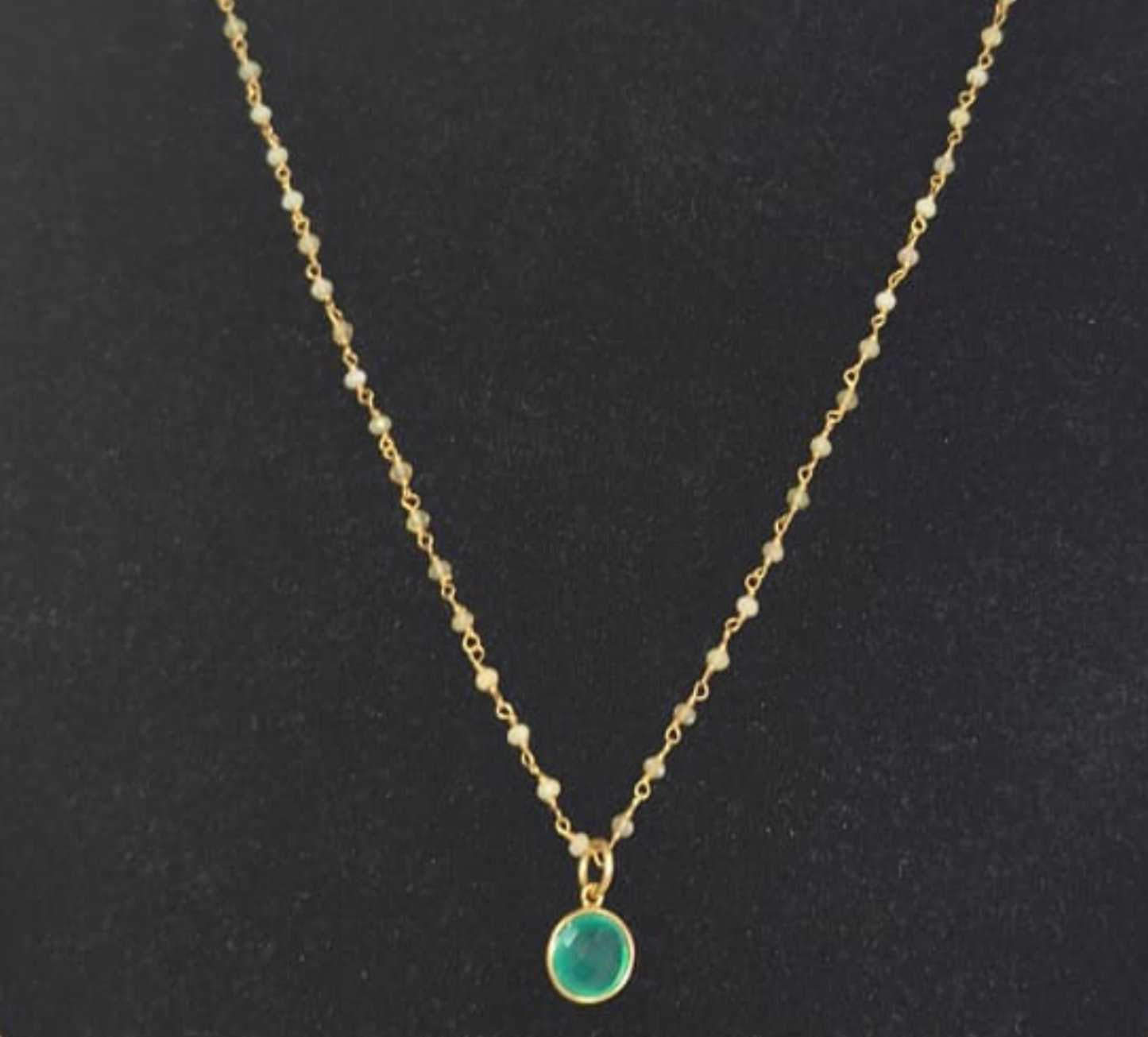 Euro Gold Gemstones with pendant Necklace