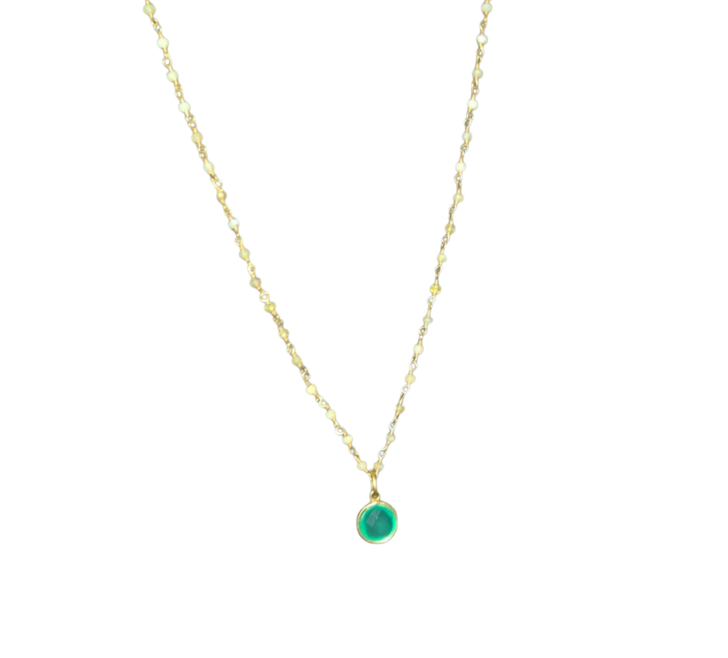 Euro Gold Gemstones with pendant Necklace