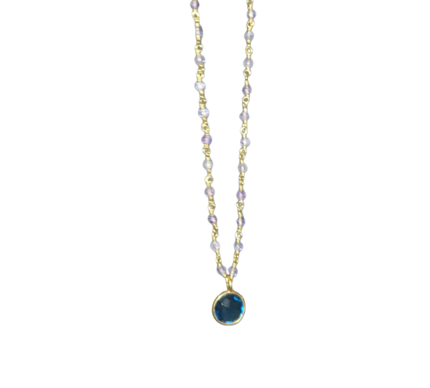 Euro Gold Gemstones with pendant Necklace