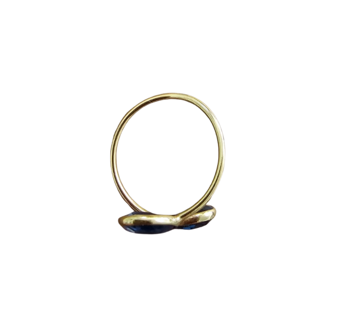 Euro Gold Cuff Ring Open size with gems A255R