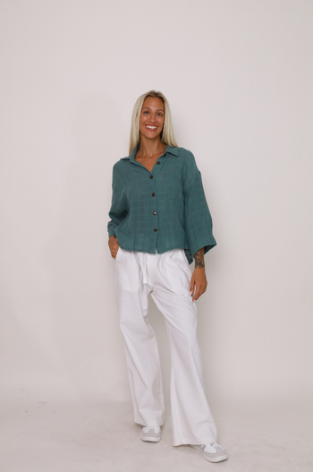 Aventi 3/4 Sleeve Cotton Shirt
