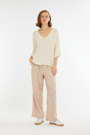 Evie Ramie V-Neck Top