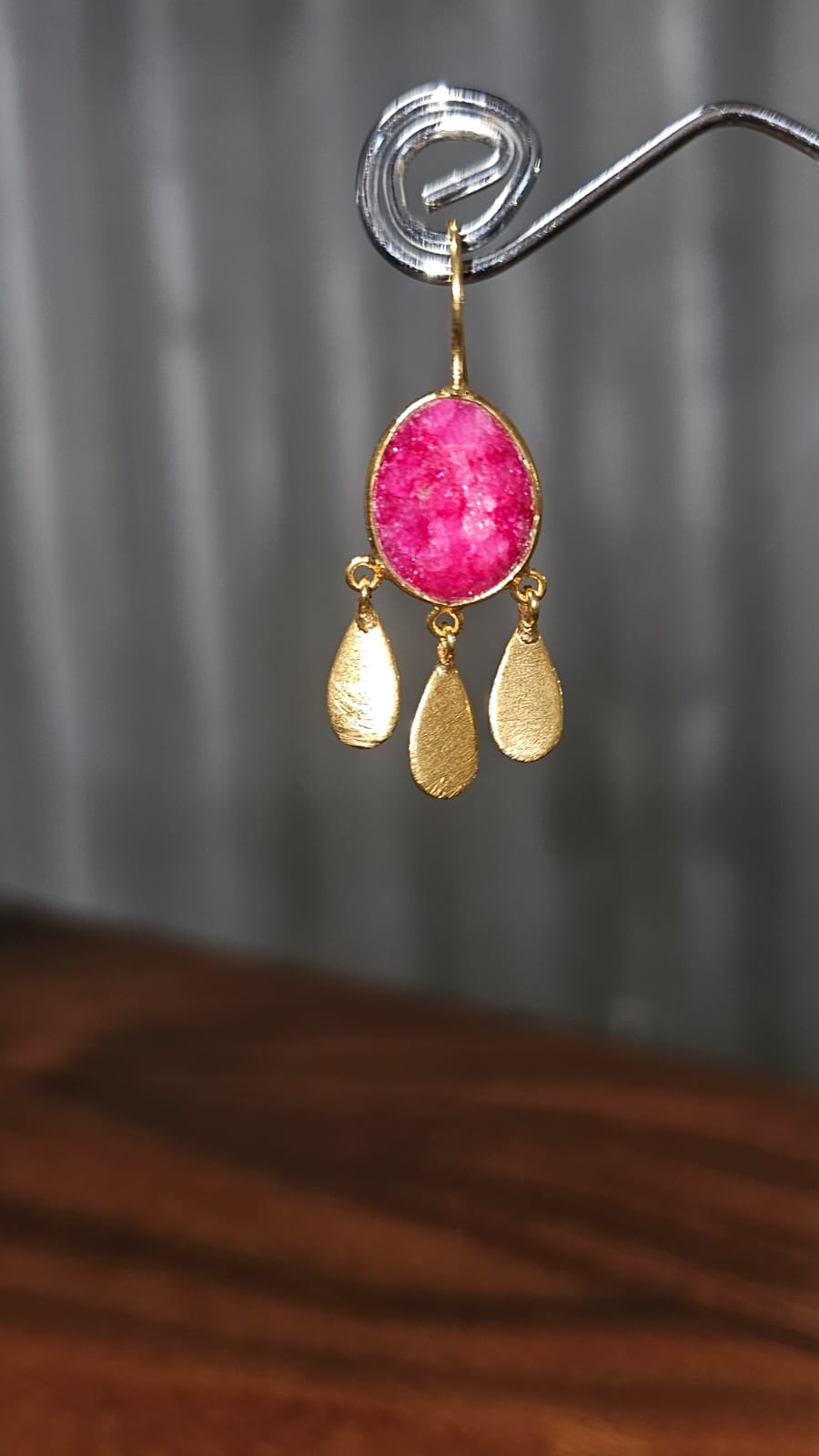 Euro Gold Earrings - A36E - Ruby