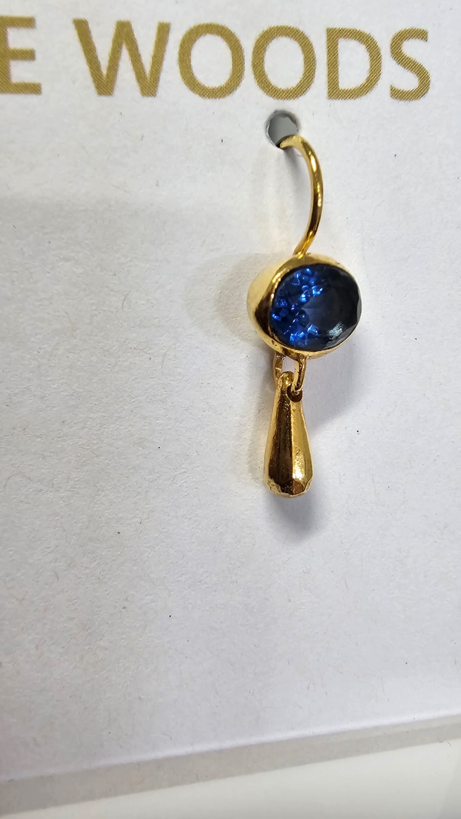 Euro Gold Gemstone Drop Earrings - A302 - London Blue Topaz