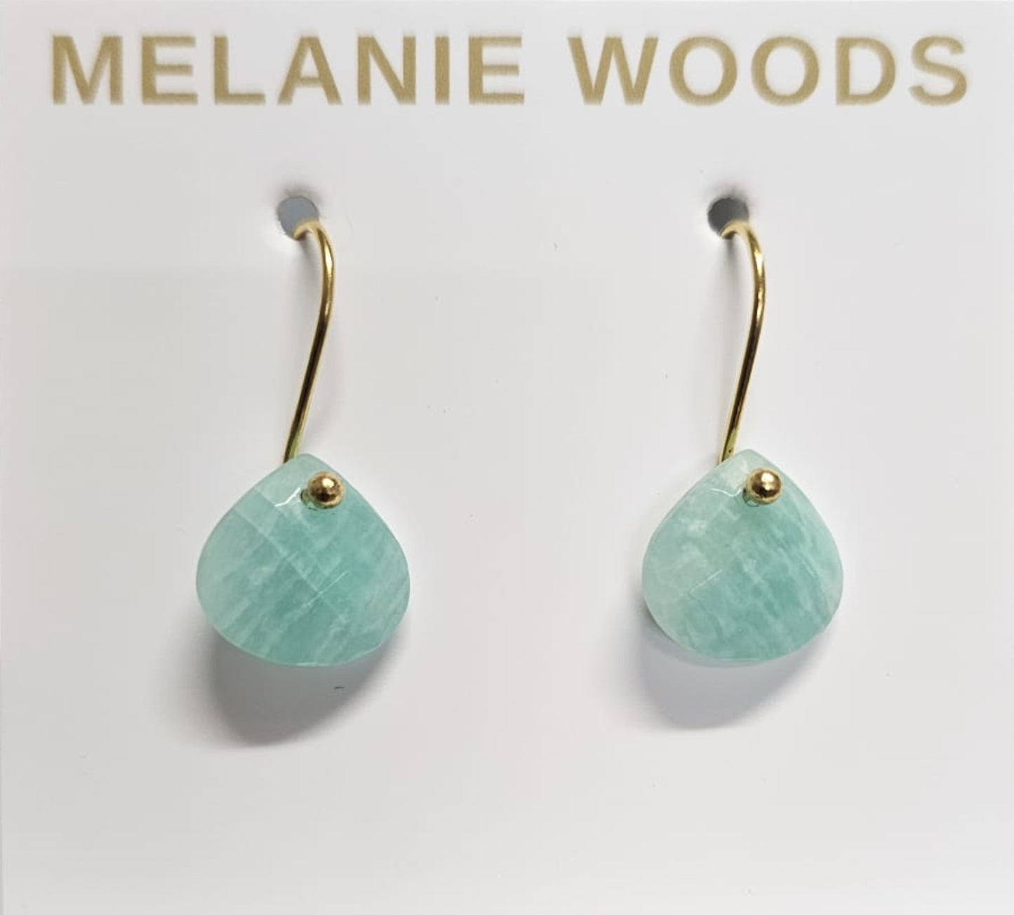 Euro Gold Gemstone Drop Earrings- A279 - Carnelian