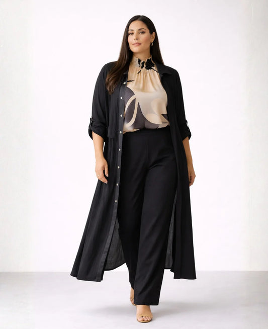 Roxby Crinkle Duster and Shirt Dress - Curvy Fit - SM